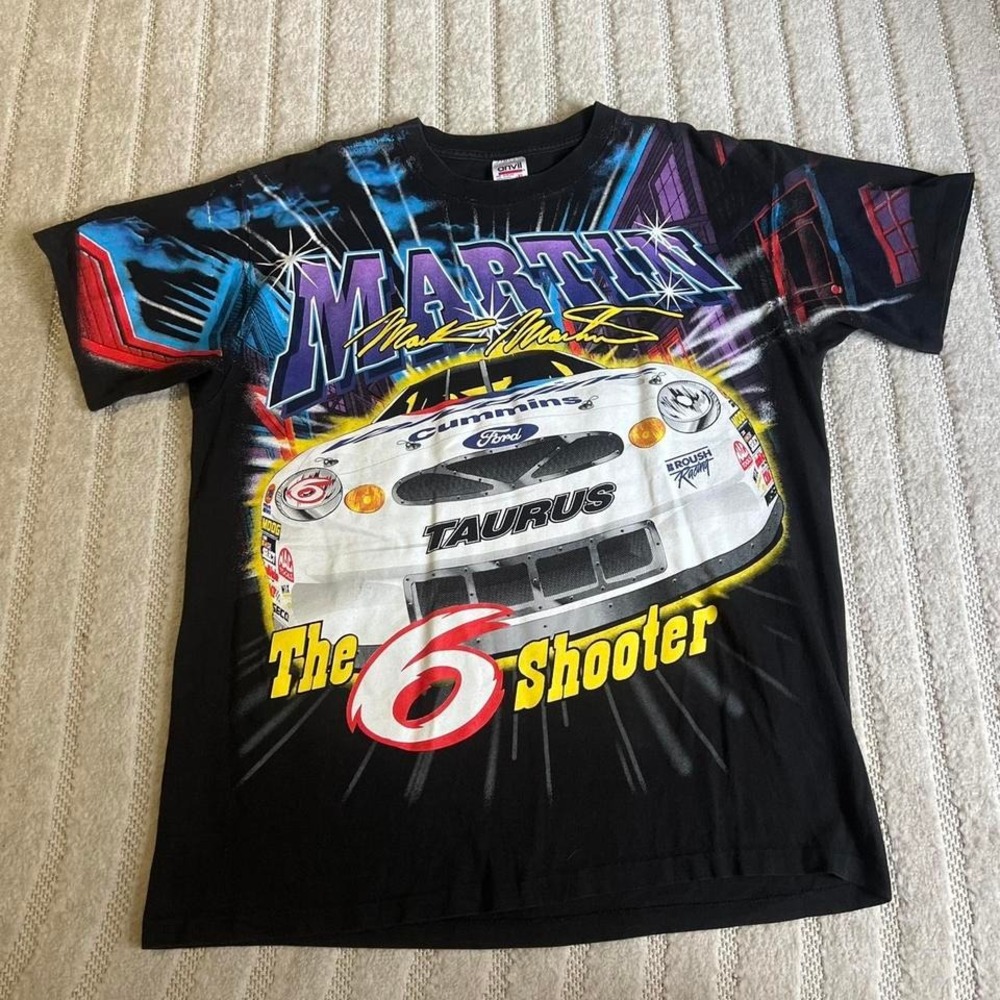 VTG 1999 Mark Martin AOP Nascar T Shirt Mens XL Racing Streetwear Party Summer
